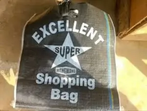 Black Shopping Carry Go Laminated Sack Bag Now in (1pcs)