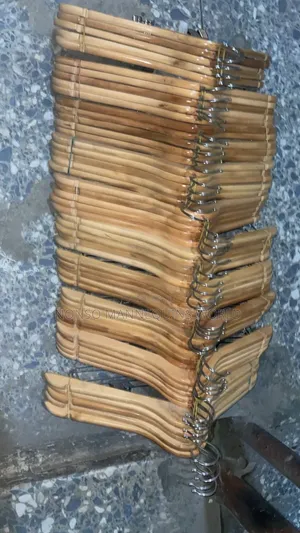Packs Of Wooden Hangers With Clips For Trousers N Shorts
