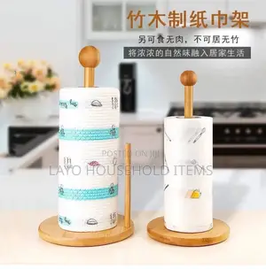 Bamboo Wooden Kitchen Roll / Tissue Paper Holder