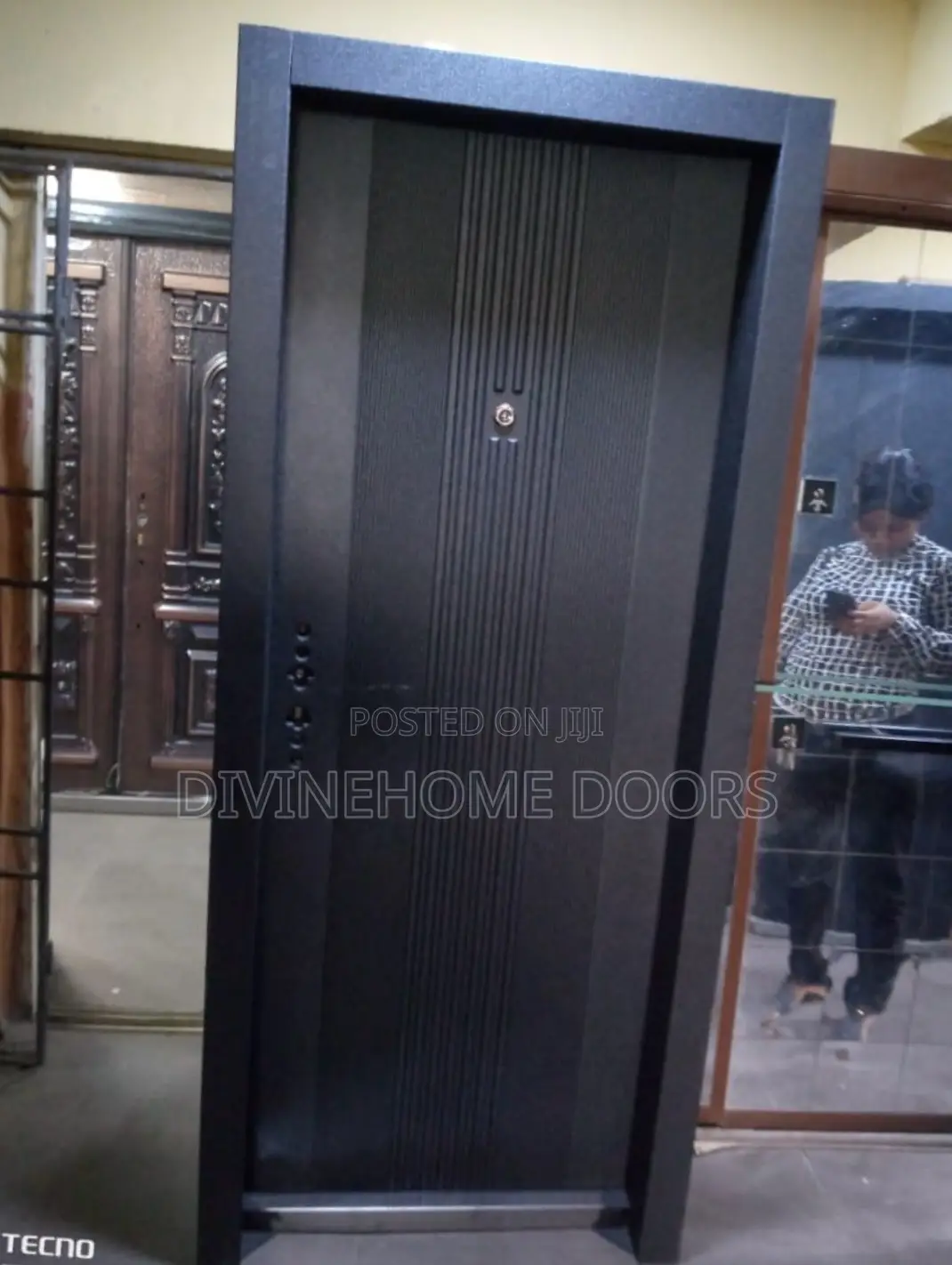 Multiple Line Design Steel Door