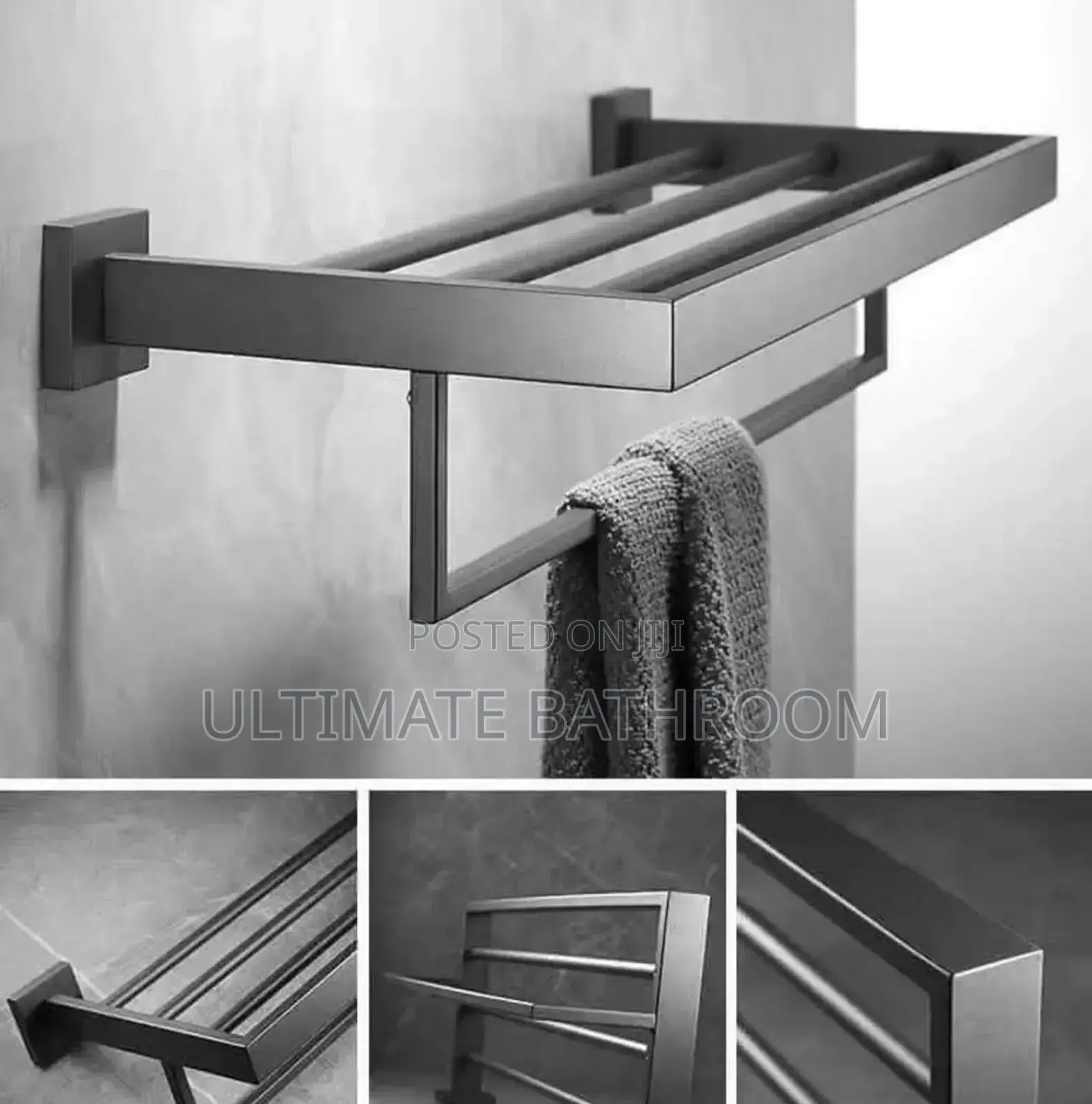 Grey 60cm Square Shaped Multiple Towel Racks