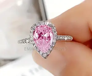 Elegant Teardrop Cut Zirconia Engagement Ring for Women