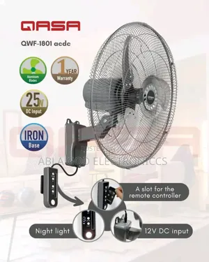 QASA 18 Inches AC DC Wall Mounted Fan.
