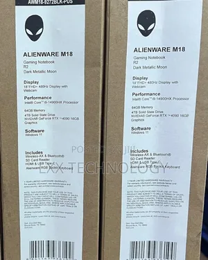 New Laptop Dell Alienware M18 R2 32GB Intel Core i9 SSD 1T