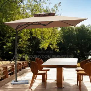 Outdoors Canopy Umbrella Parasol With Marble Base