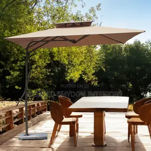 Outdoors Canopy Umbrella Parasol With Marble Base