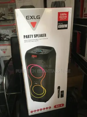 New Exlg 4000w Party Speaker With Wireless Microphone 