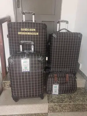 Coffee Stripe Luggage Box Set