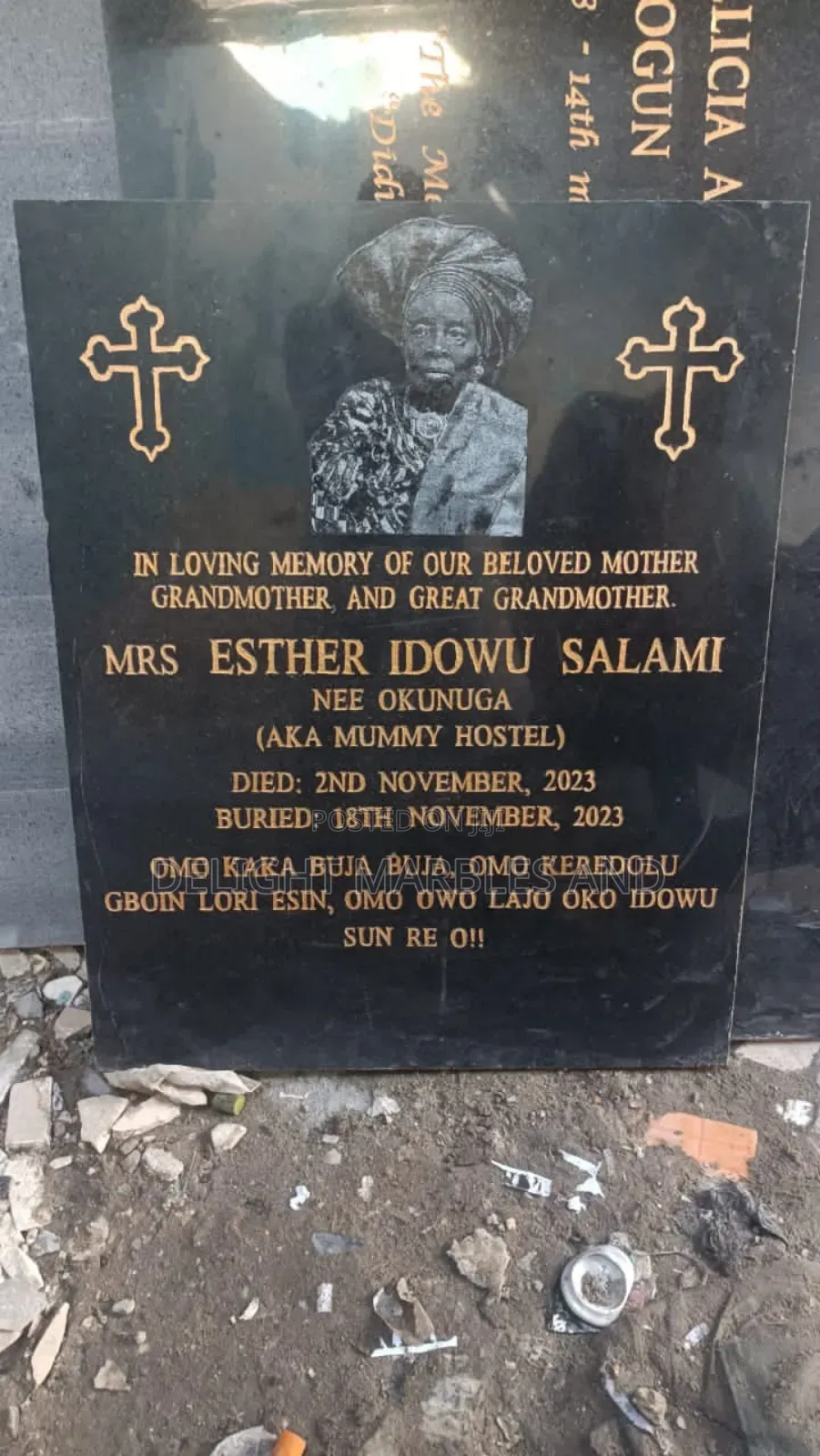 Grave With Marble Engraved