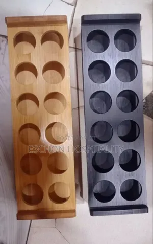 Bamboo Round Tequila Shots Holder = 12 Shots