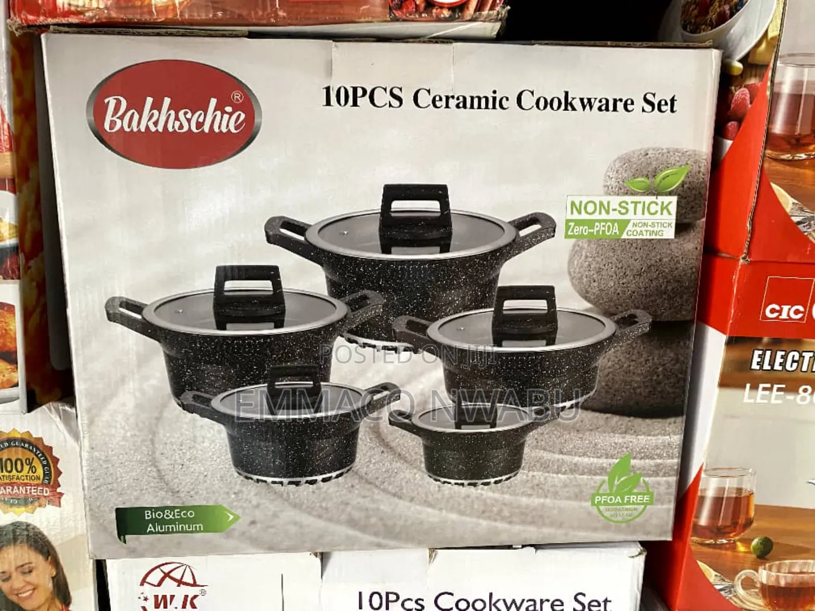 Bakhsehie 10 Pieces Ceramic Cookware Set.