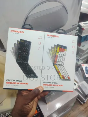Porodo Crystal Shell Wireless Keyboard 65 Keys Folding