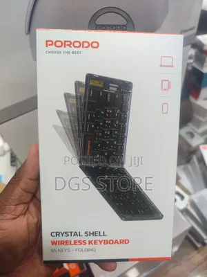 Porodo Crystal Shell Wireless Keyboard 65 Keys Folding