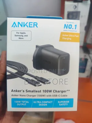 Anker Ultra Fast Charging Smallest 100w Charger With Cable