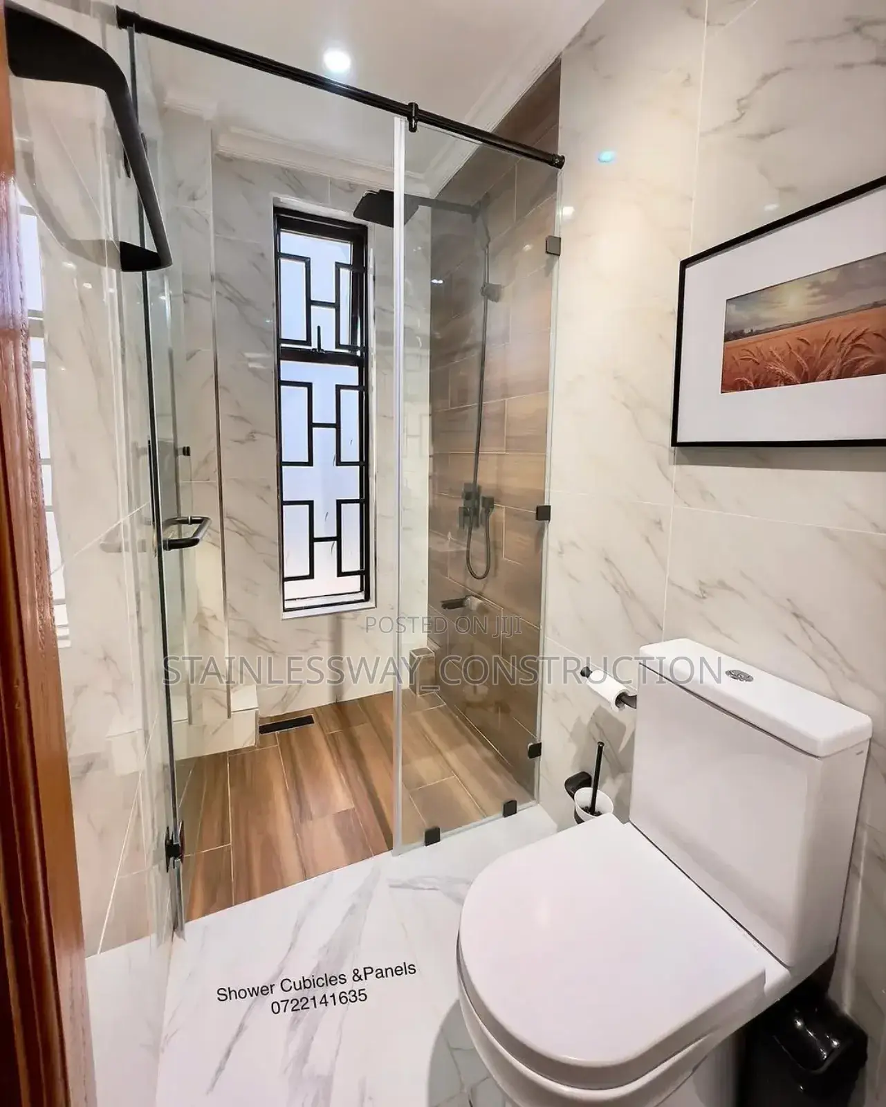 Glassshowercubiclepureandcleanspace