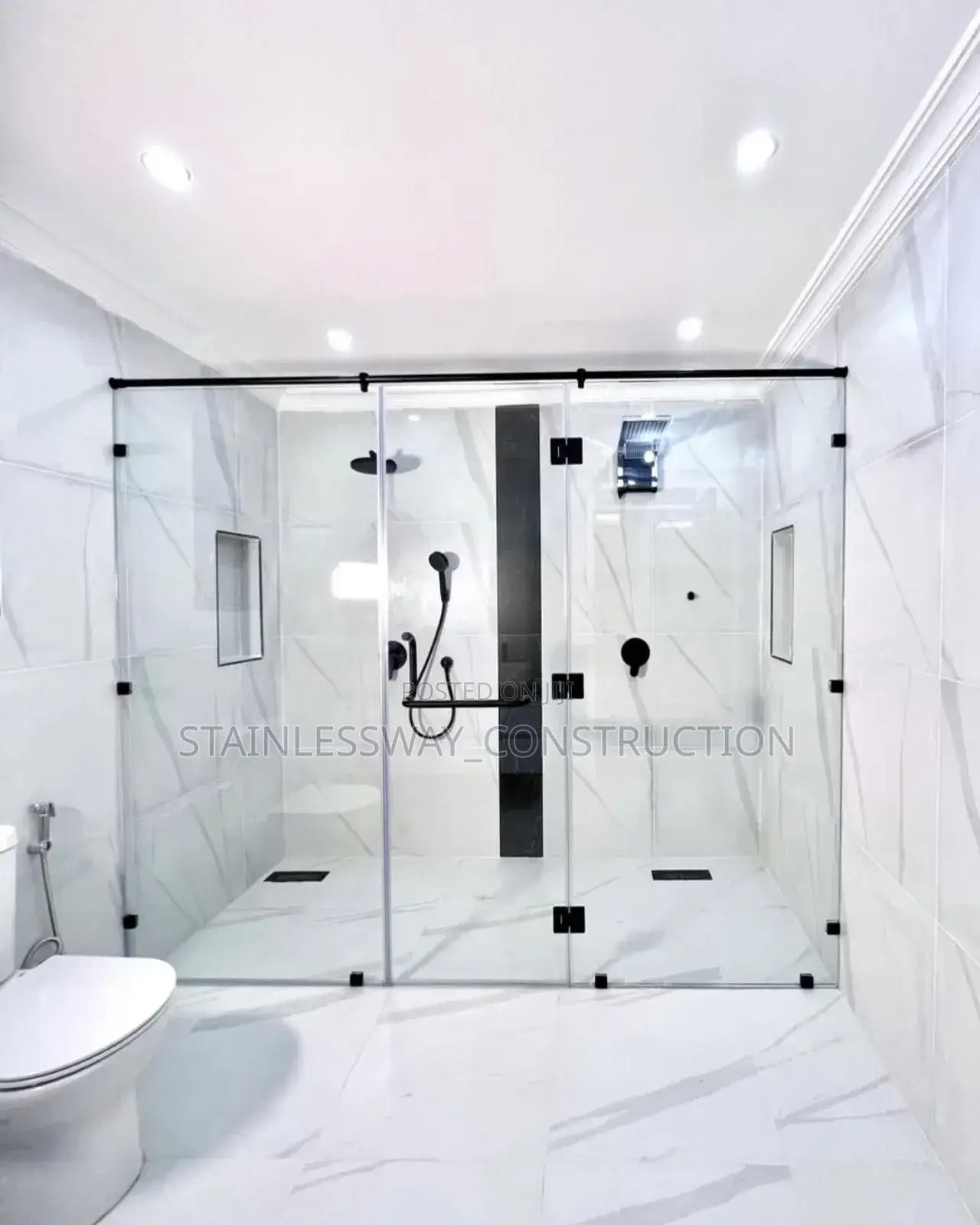 Glassshowercubiclepureandcleanspace