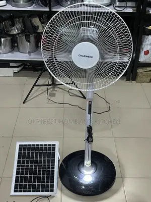 Charweek 16 Inches Standing Solar Andrechargeable Fan