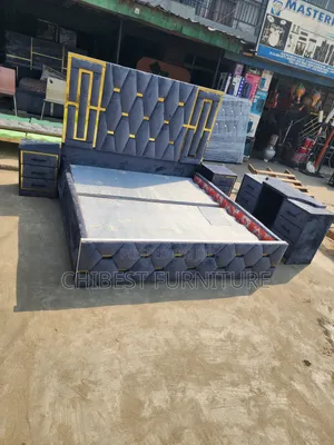 Grey 6by6 Bed Frame With Dressing Mirror and Two Bed Sides