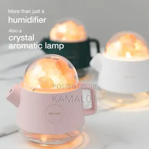 Magic Teapot Humidifier, Crystal Salt Lamp Humidifier, 360ml