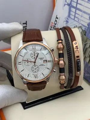 Unisex High Quality, Chronograph, Tissot Leather Wristwatch