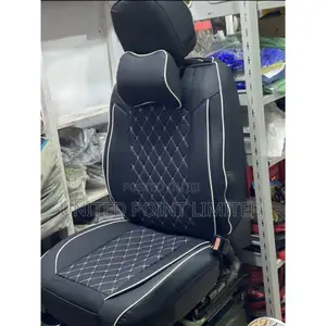 Car Leather Seat Cover Black White Thread/Line Zba