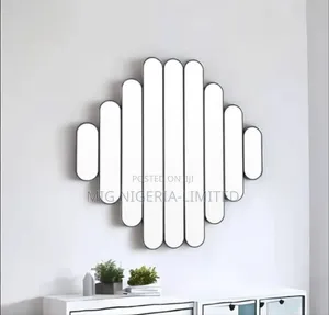 Wall Big Stripe Pattern Mirror Decorations White 80cmx80cm