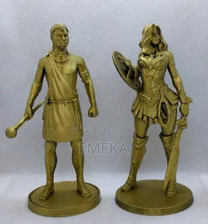 3D Art Sculptures: Wonder Woman and African Warrior