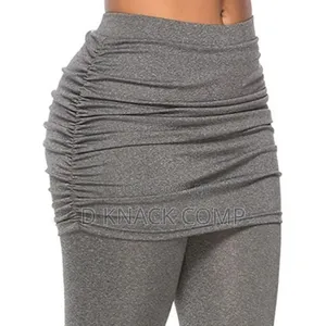 High Waist Leggings Pants Wrap Hip Side Pleated Skirt