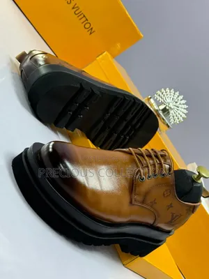 Double Bold Sole Louis Vuitton Leather Lace Up Shoe