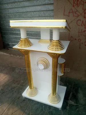 Quality Gold and White Wooden Pulpit