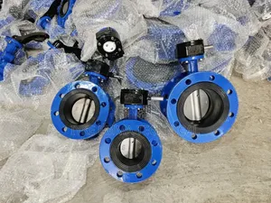 DN150 PN16 Cast Iron Double Flange Butterfly Valve