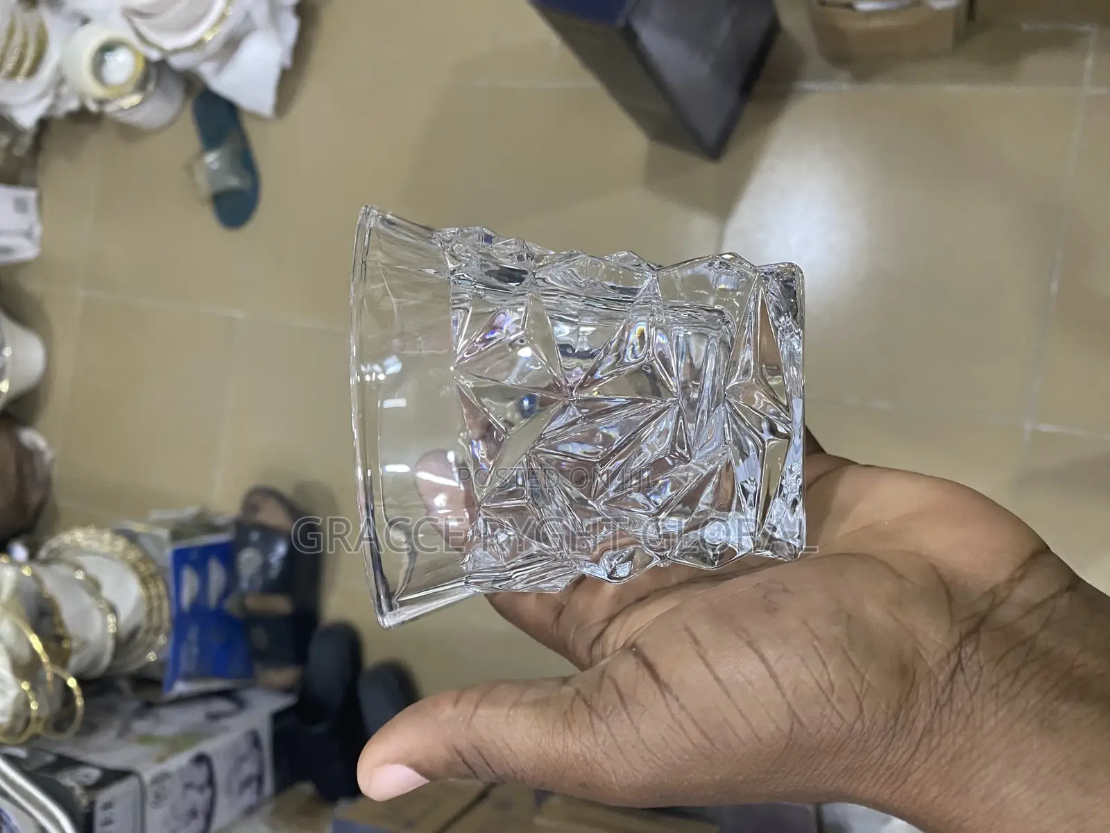 Multi Pattern Whiskey or Brandy Glass