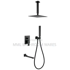 Black Ceiling Mounted Shower Head With Mixer Control