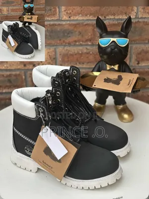 White  Sole and Blue  Skin Leather Timberland Boots