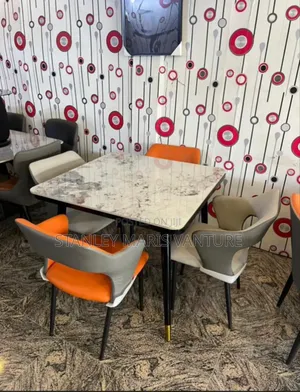 Marble Dinning Set With Four Leather Seat