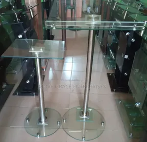 Single Pole Glass Pulpit With Stool.