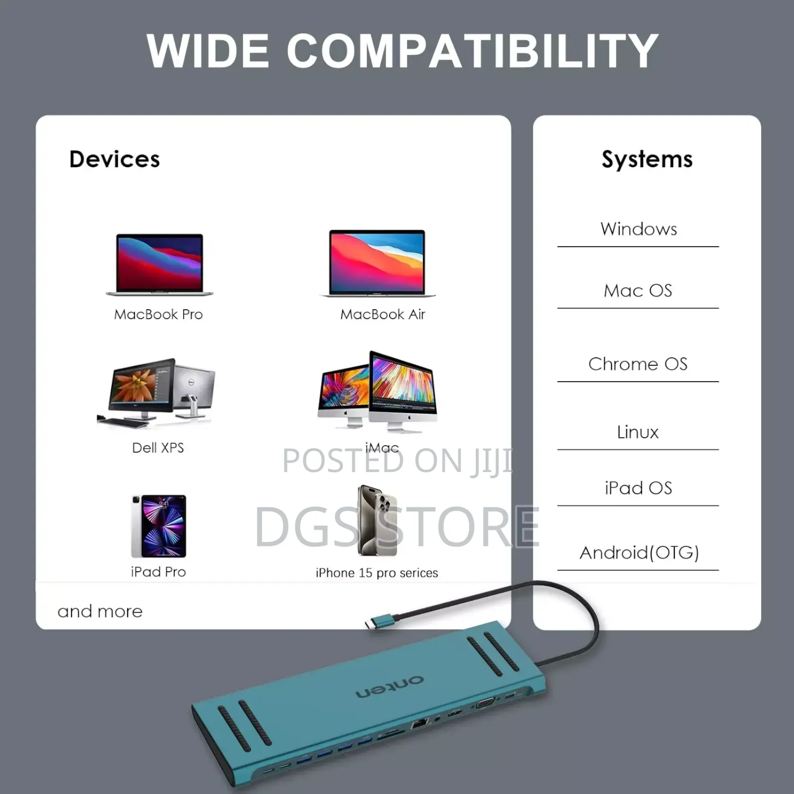 Onten 13in1 USB C Multi Function Docking Station OTN 9199A