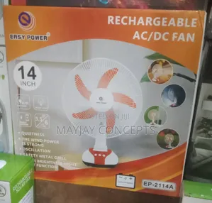 14" Easypower 3-in-1 AC/DC Table Solar Fan+Panel+2bulb