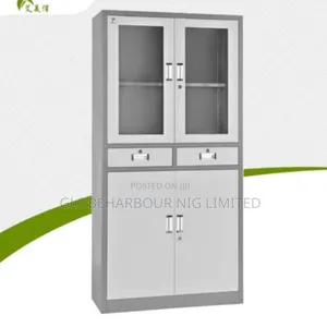 Half Glass Full Height Metal Cabinet