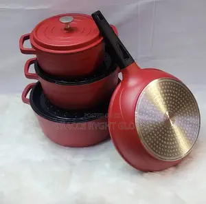7pcs Aluminium Cast Pot With Induction Bottom