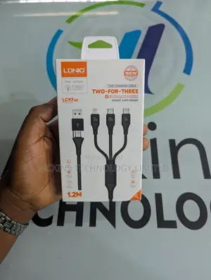 LDNIO 3-in-1 Fast Charging 100w Cable (Lc97uc)