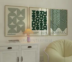 Digital Boho Artwork Green Color Decors Frame