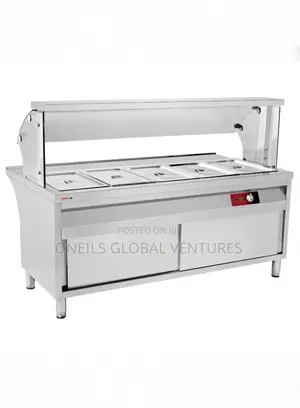 Straight Glass Bain Marie/ Food Warmer Standing Wit Cabinet
