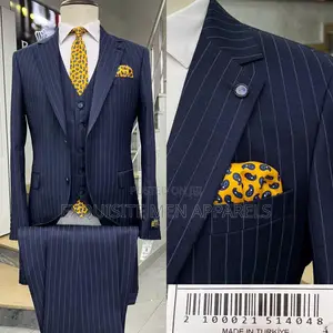 Quality Ramzotti Double 2 Buttons Stripe Turkish Men’S Suit