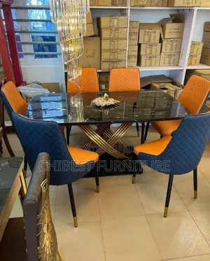 Luxury 6 Seaters Executive Leather Chairs With a Marble Top