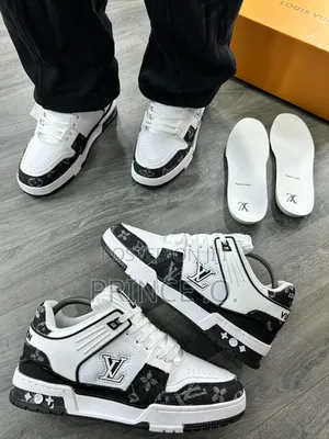 Black and White Designed Loius Vittion Sneakers