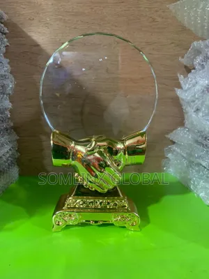 Crystal Plaque Golden Handshake