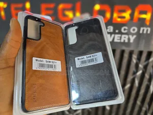 Samsung Galaxy S21 Plus Leather Case (Black, Brown)