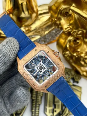 Original Cartier Blue Leather Strap Watch Available in Store