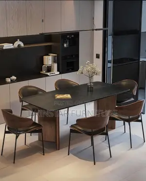 New Modern Wooden Top Dinning Table Set
